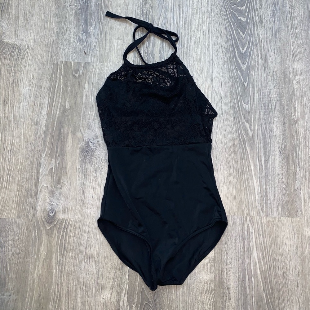 Black Xiaoxiao halter leotard